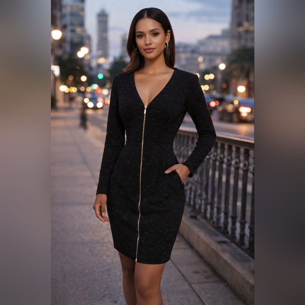 Dynamite Black Zipper Dress